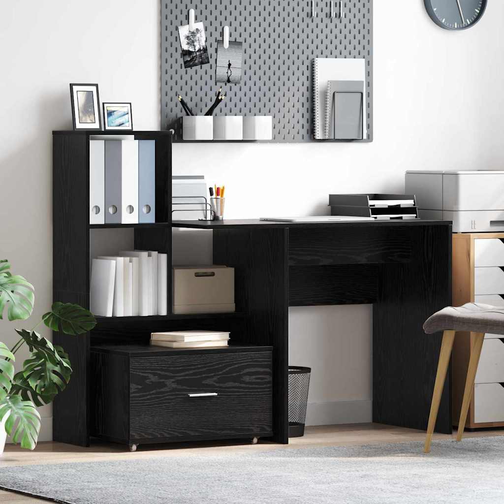 vidaXL Ντουλάπι με Συρτάρια 55 x 45 x 31 εκ Μαύρη Οξυά