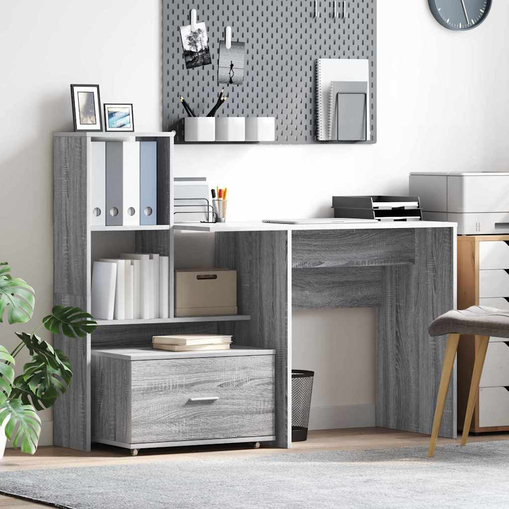 vidaXL Ντουλάπι με Συρτάρια 55 x 45 x 31 εκ Γκρίζο Σονομα