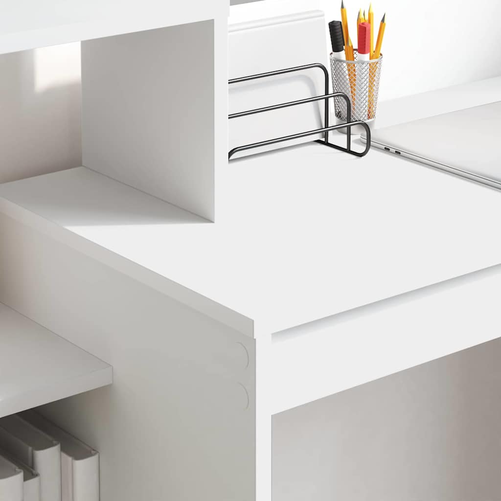 vidaXL Γραφείο με ράφι Λευκό 100 x 40 x 90 cm Επεξεργασμένο ξύλο