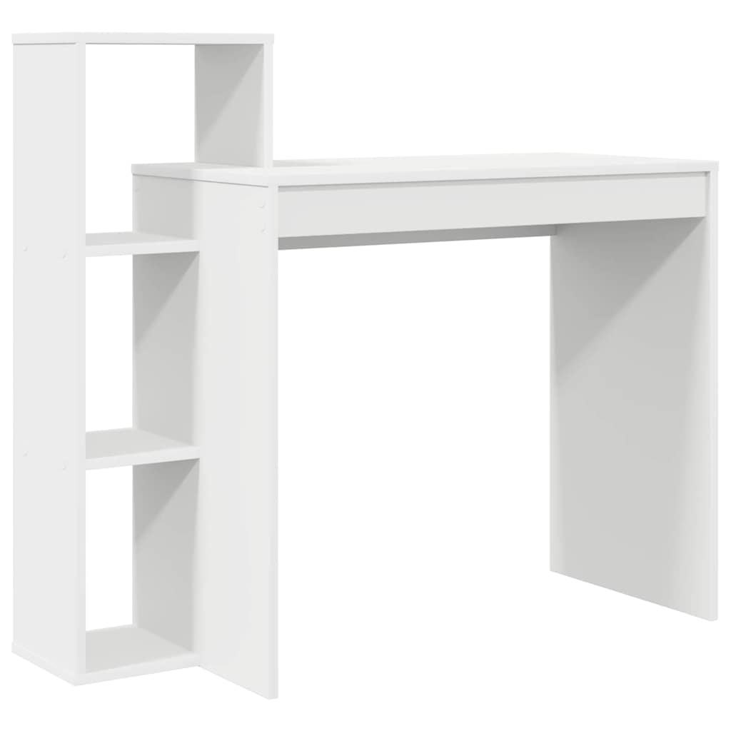 vidaXL Γραφείο με ράφι Λευκό 100 x 40 x 90 cm Επεξεργασμένο ξύλο