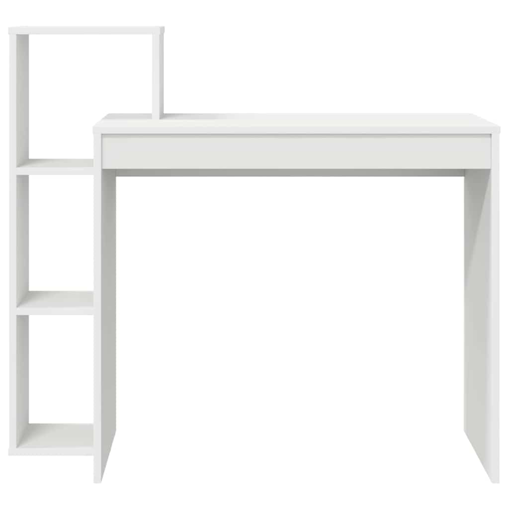 vidaXL Γραφείο με ράφι Λευκό 100 x 40 x 90 cm Επεξεργασμένο ξύλο