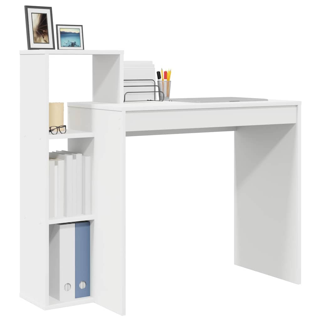 vidaXL Γραφείο με ράφι Λευκό 100 x 40 x 90 cm Επεξεργασμένο ξύλο