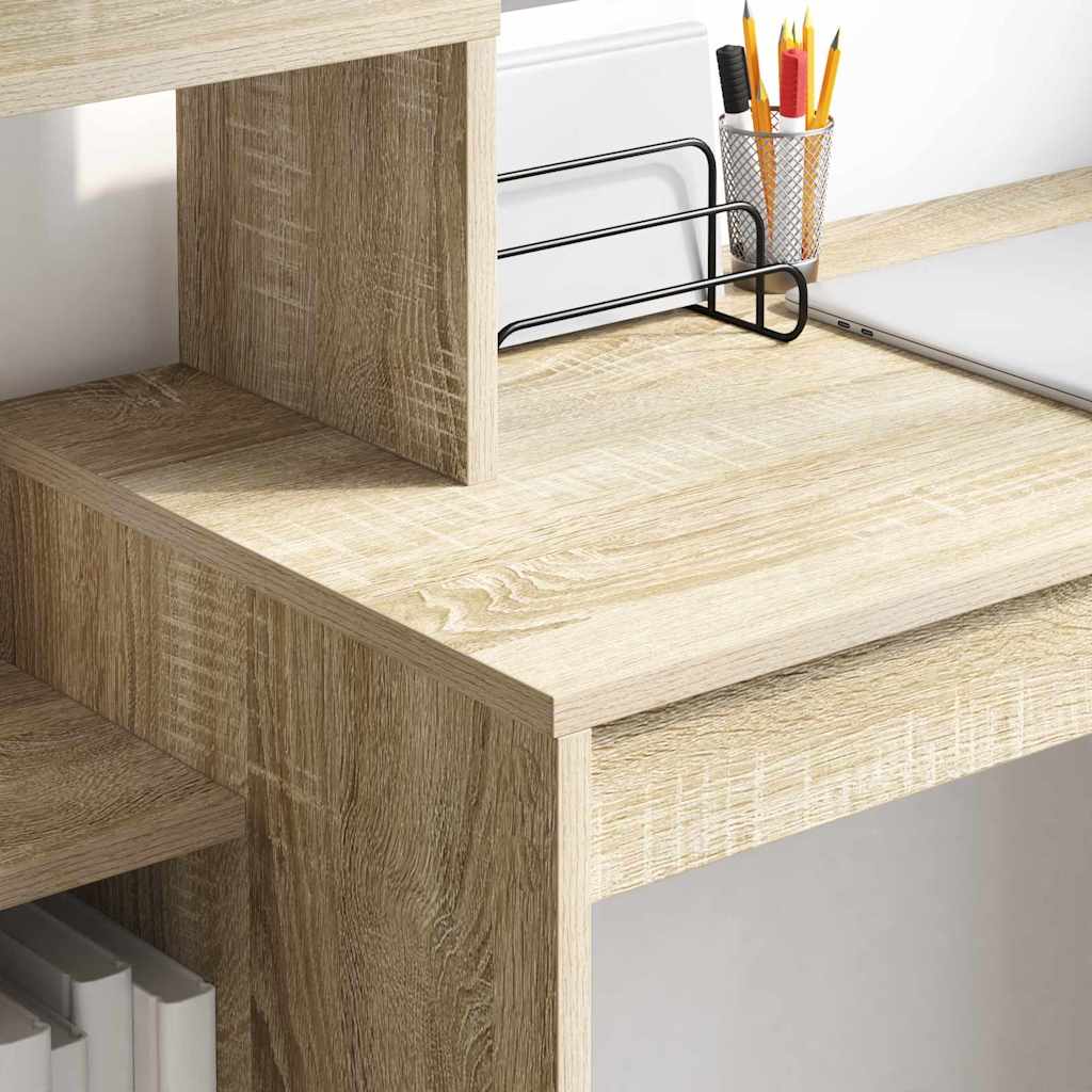 vidaXL Γραφείο με ράφι Sonoma Δρυς 100 x 40 x 90 cm Επεξεργασμένο ξύλο