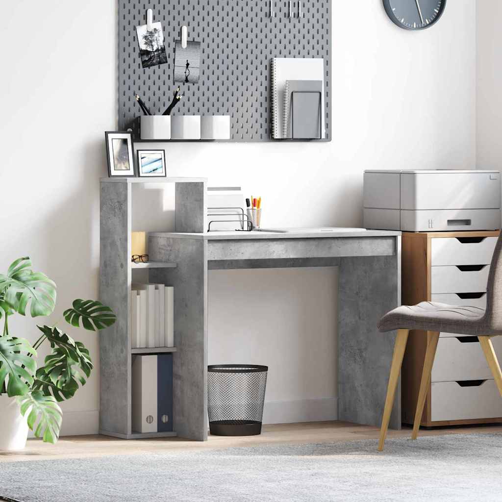 vidaXL Γραφείο Γκρι σκυροδέματος 100 x 40 x 90 cm Επεξεργασμένο ξύλο
