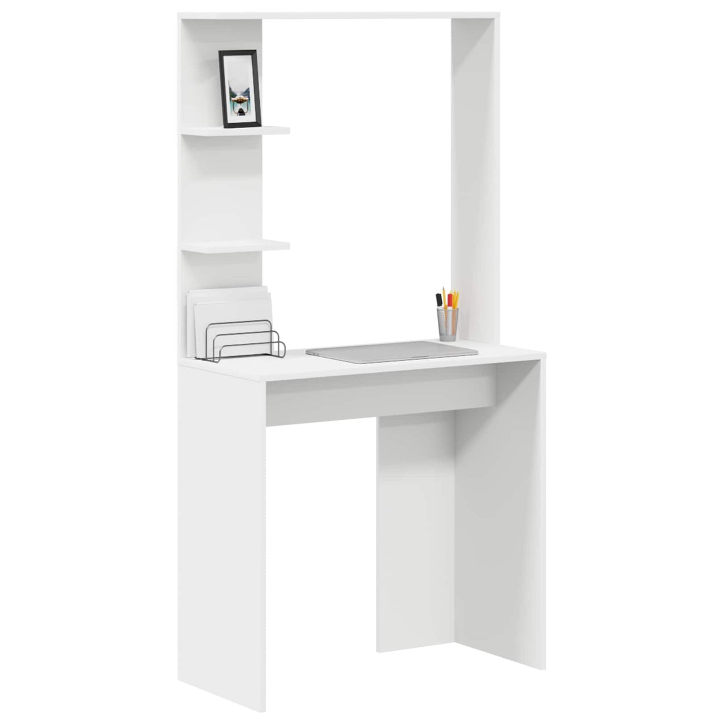 vidaXL Γραφείο Λευκό Επεξεργασμένο Ξύλο 78,5 x 37 x 154,5 εκ