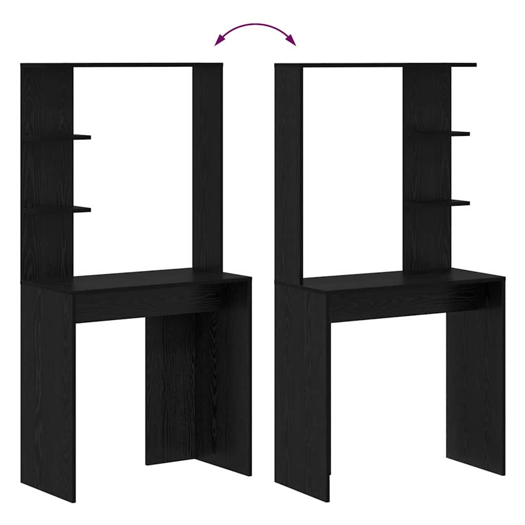 vidaXL Γραφείο Μαύρη δρυς 78.5 x 37 x 154.5 εκ Επεξεργασμένο ξύλο