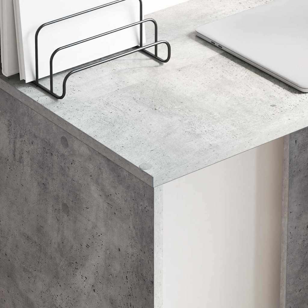 vidaXL Γραφείο με ράφι Γκρι σκυροδέματος 78.5 x 37 x 154.5 εκ
