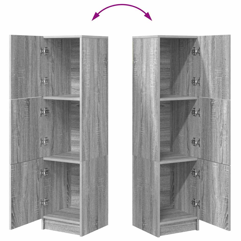 vidaXL Ψηλή Ντουλάπα Γκρι sonoma 31,5 x 32 x 124 εκ Επεξεργασμένο ξύλο