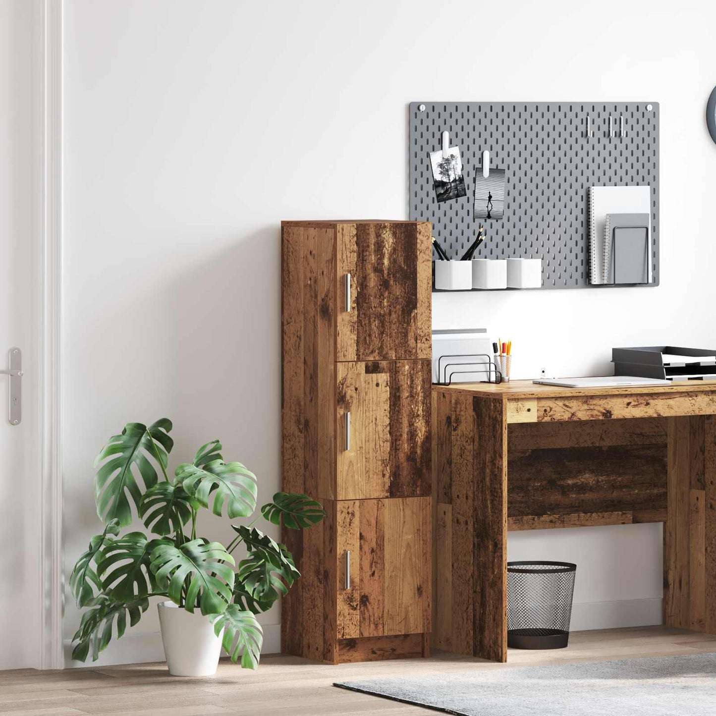 vidaXL Highboard Παλιό ξύλο 31.5 x 32 x 122.5 εκ