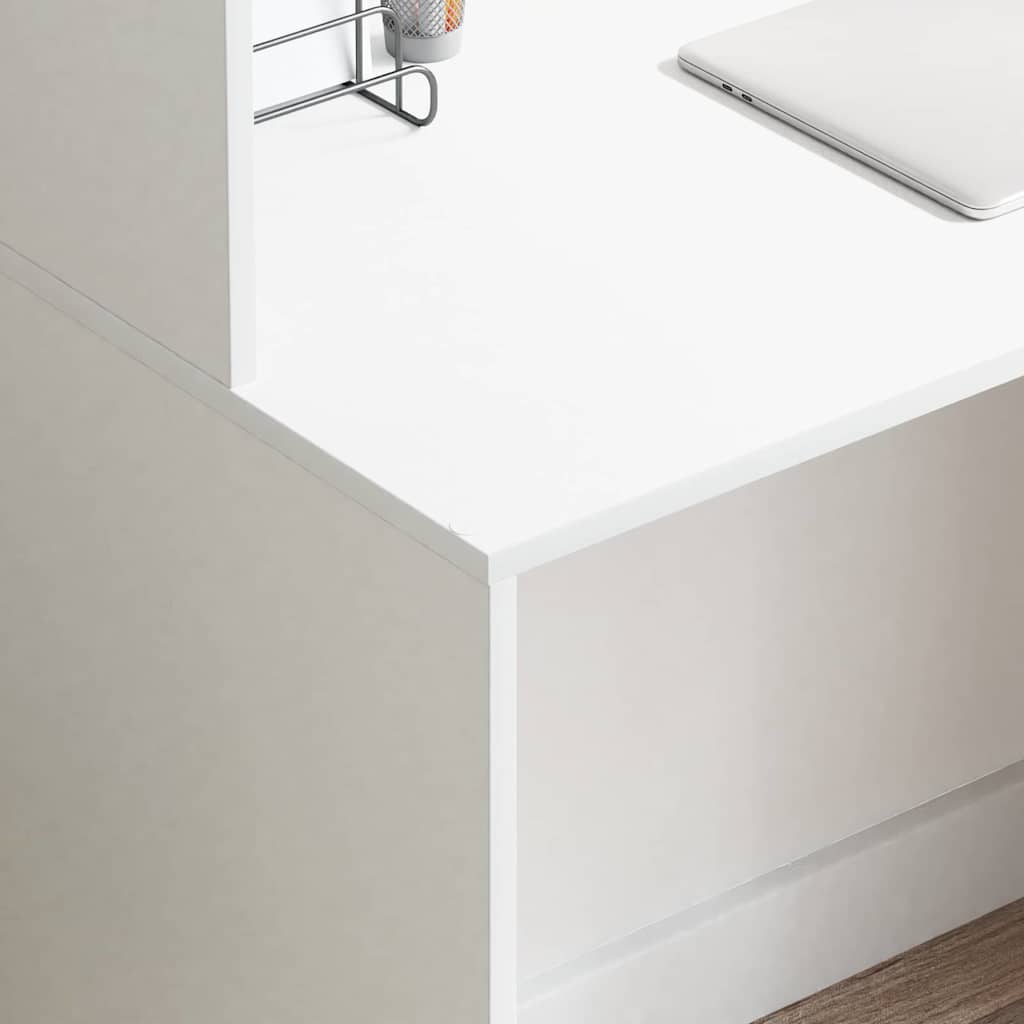 vidaXL Γραφείο με ράφι Λευκό 102 x 50 x 124 εκ. Επεξεργασμένο ξύλο