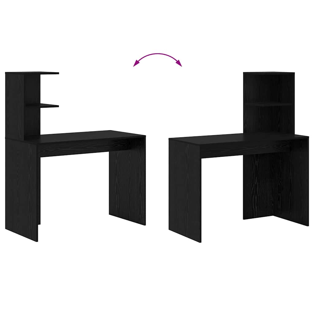 vidaXL Γραφείο Μαύρη δρυς 102 x 50 x 124 εκ. Επεξεργασμένο ξύλο