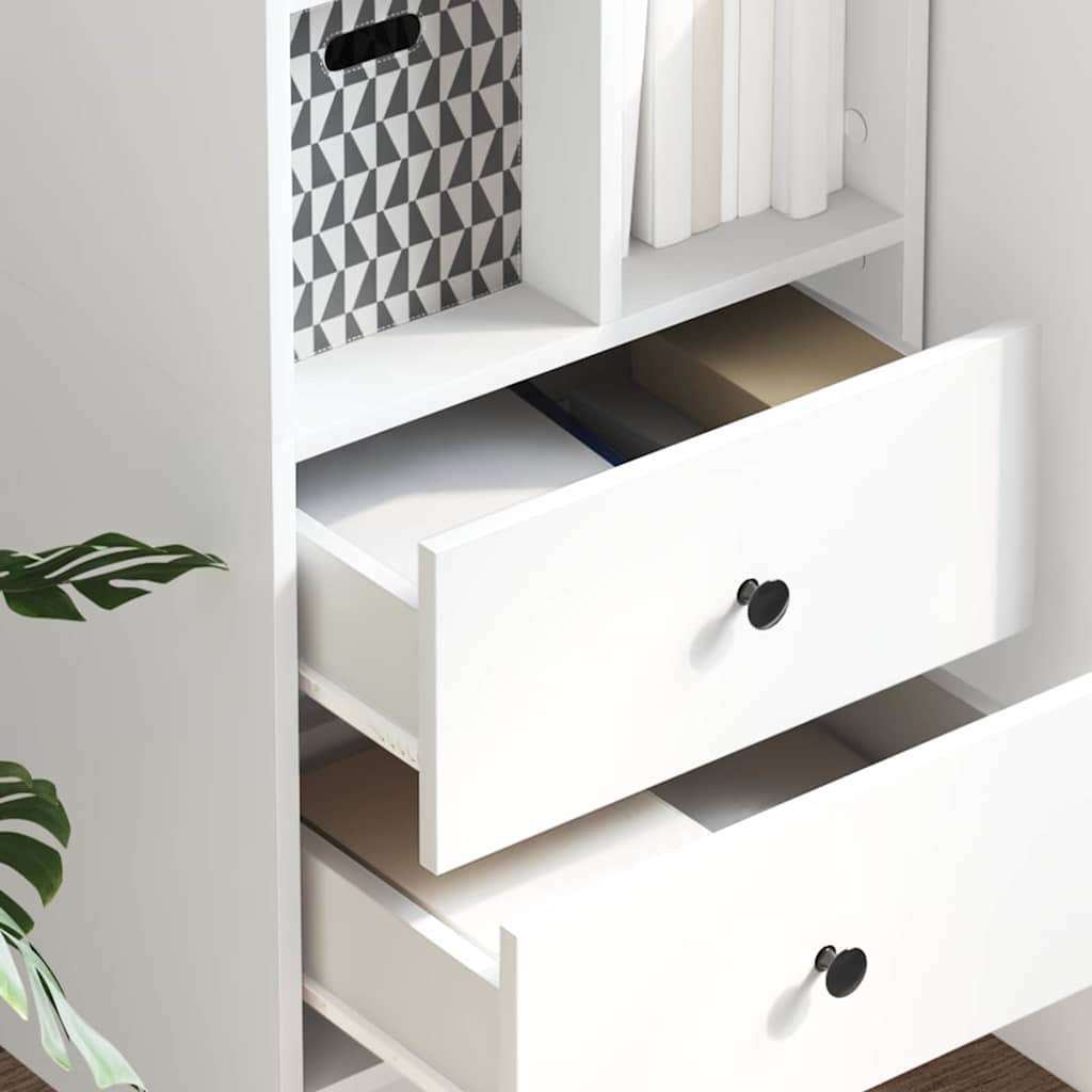 vidaXL Highboard με συρτάρι Λευκό 45,5 x 34 x 127 εκ