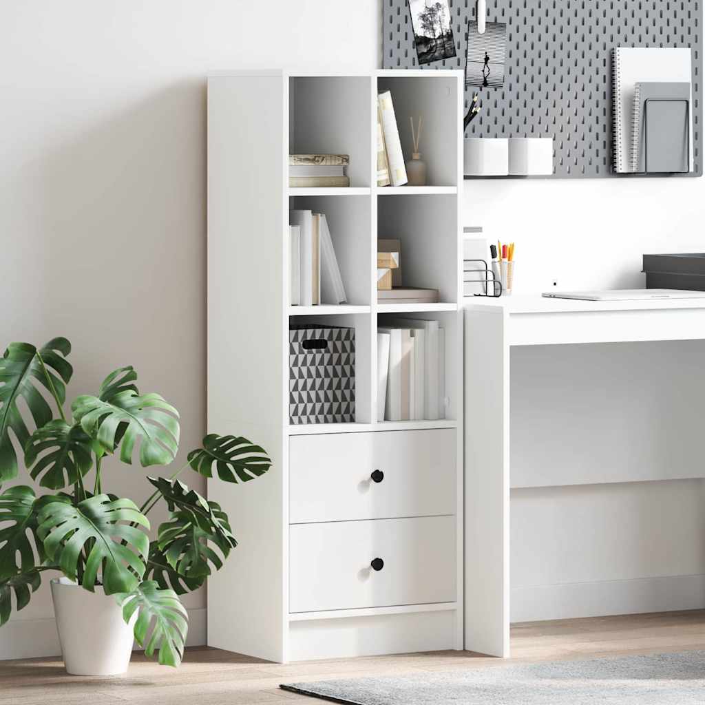 vidaXL Highboard με συρτάρι Λευκό 45,5 x 34 x 127 εκ