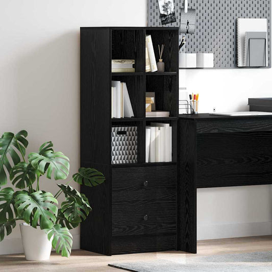 vidaXL Highboard Μαύρη δρυς 45.5 x 34 x 127 εκ Επεξεργασμένο ξύλο