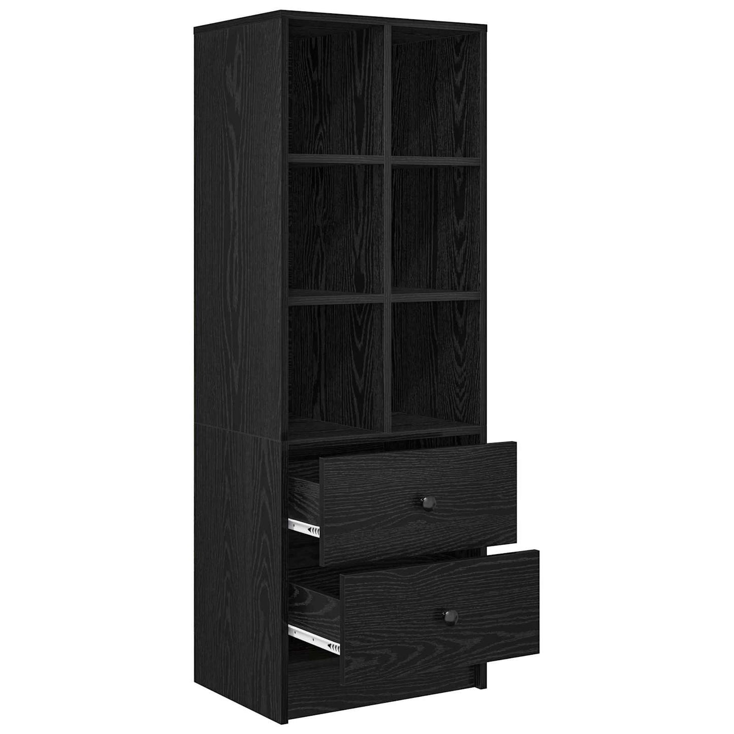 vidaXL Highboard με συρτάρι Μαύρη Οξυά 45,5 x 34 x 127 εκ