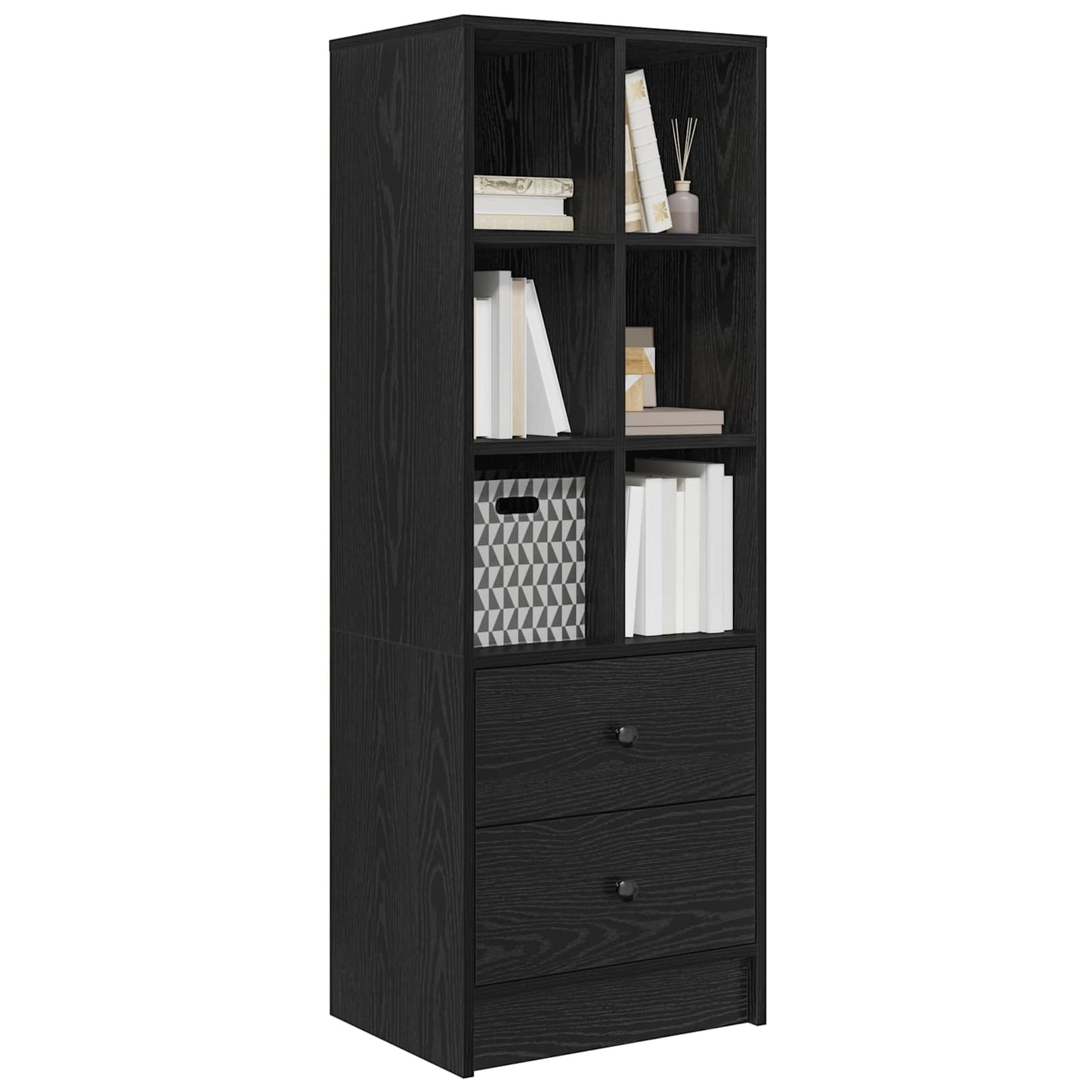 vidaXL Highboard με συρτάρι Μαύρη Οξυά 45,5 x 34 x 127 εκ