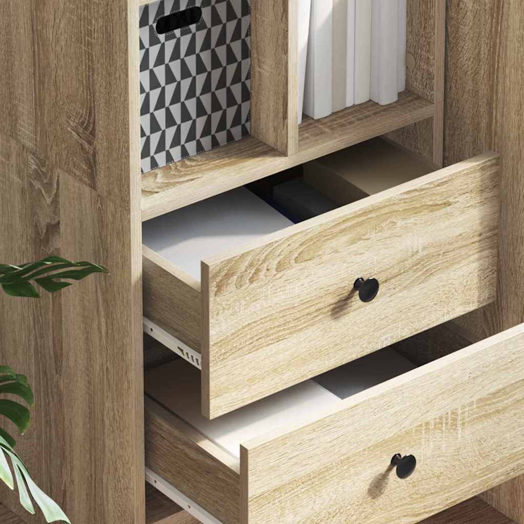 vidaXL Highboard Sonoma Δρυς 45.5 x 34 x 127 εκ Επεξεργασμένο ξύλο