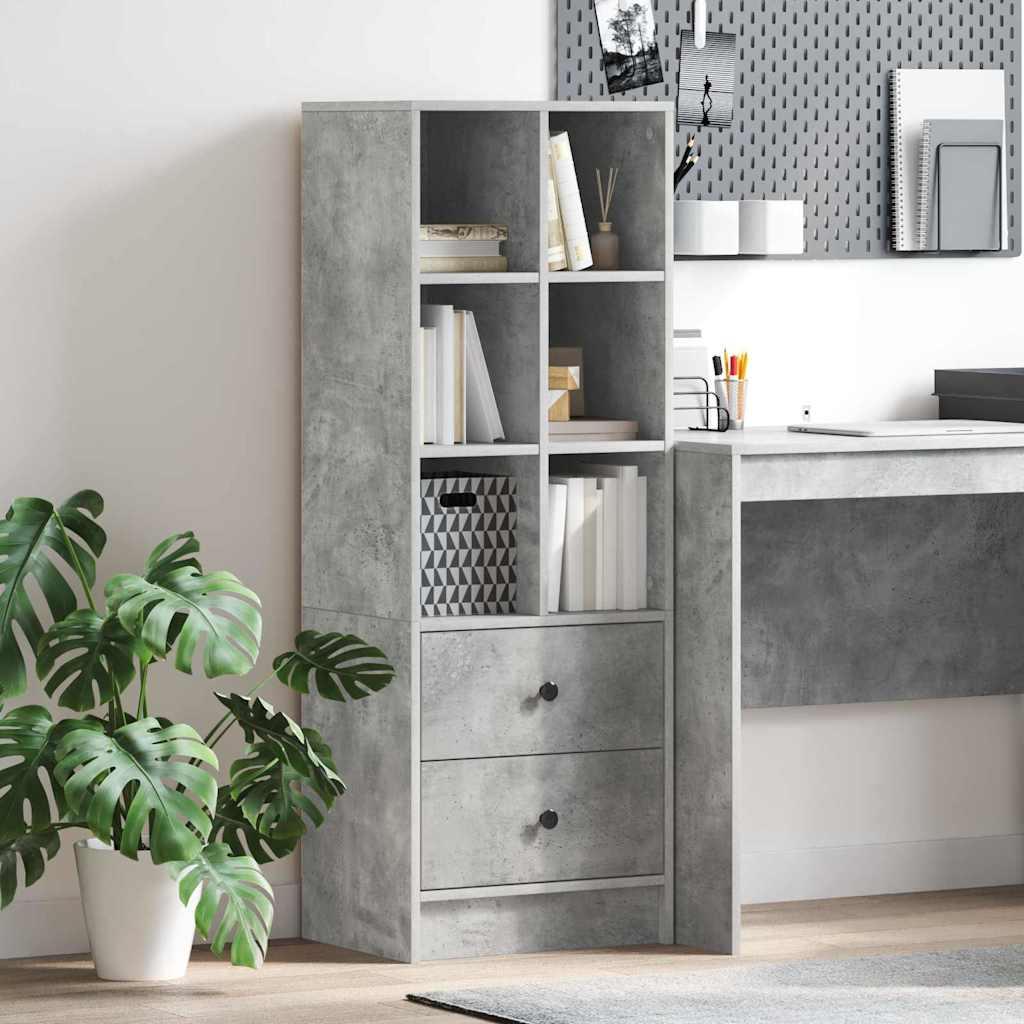 vidaXL Highboard με συρτάρι Σκυρόδεμα Γκρι 45,5 x 34 x 127 εκ