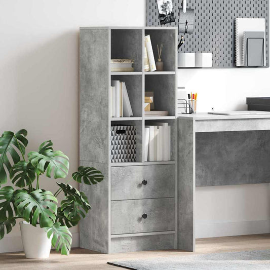 vidaXL Highboard με συρτάρι Σκυρόδεμα Γκρι 45,5 x 34 x 127 εκ