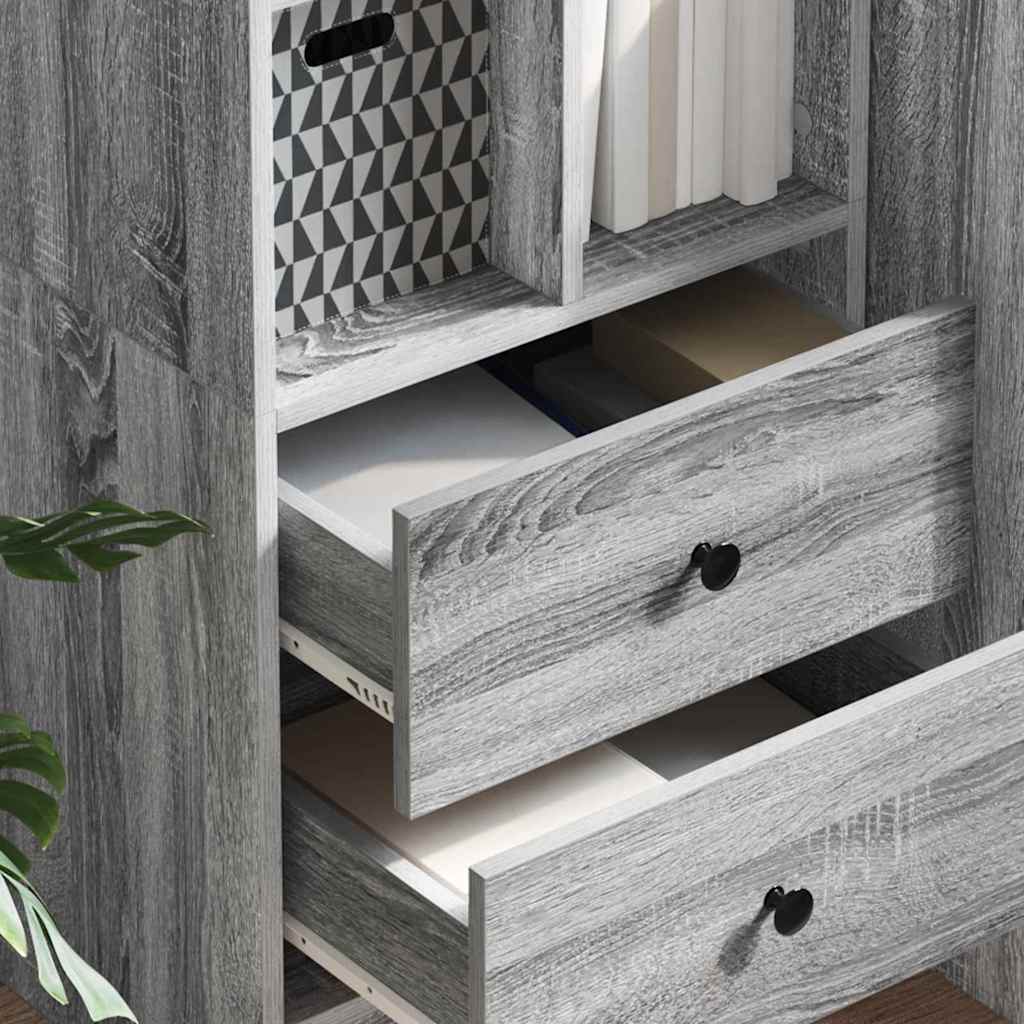 vidaXL Highboard με συρτάρι Γκρίζο Σονομα 45,5 x 34 x 127 εκ