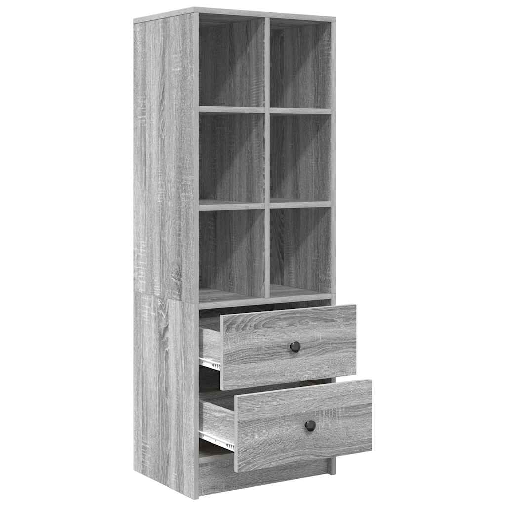 vidaXL Highboard με συρτάρι Γκρίζο Σονομα 45,5 x 34 x 127 εκ