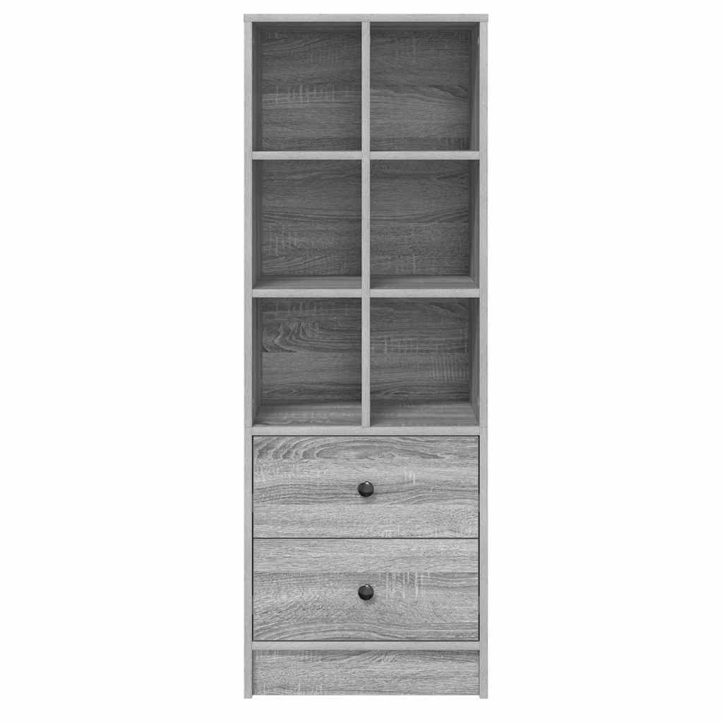 vidaXL Highboard με συρτάρι Γκρίζο Σονομα 45,5 x 34 x 127 εκ