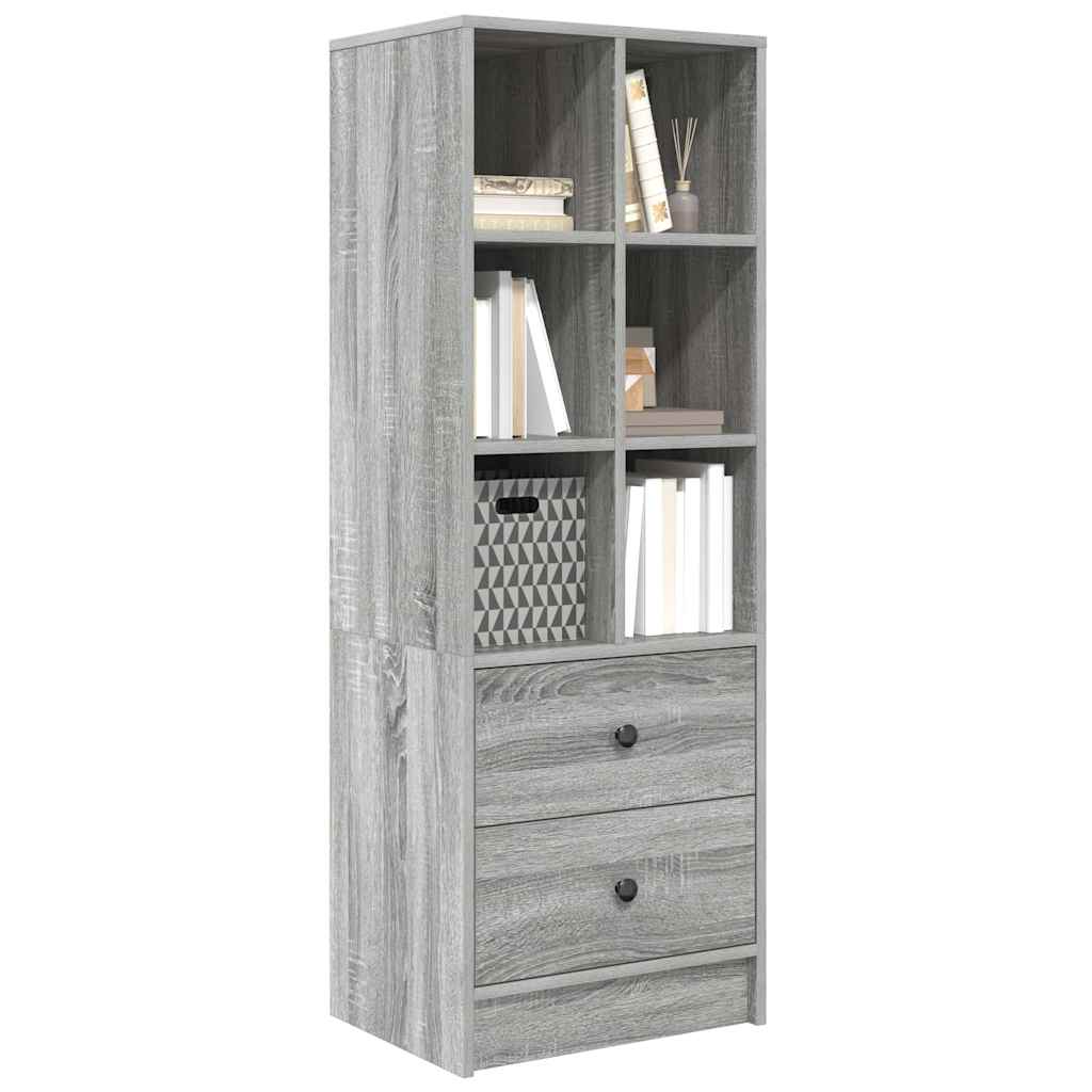 vidaXL Highboard με συρτάρι Γκρίζο Σονομα 45,5 x 34 x 127 εκ