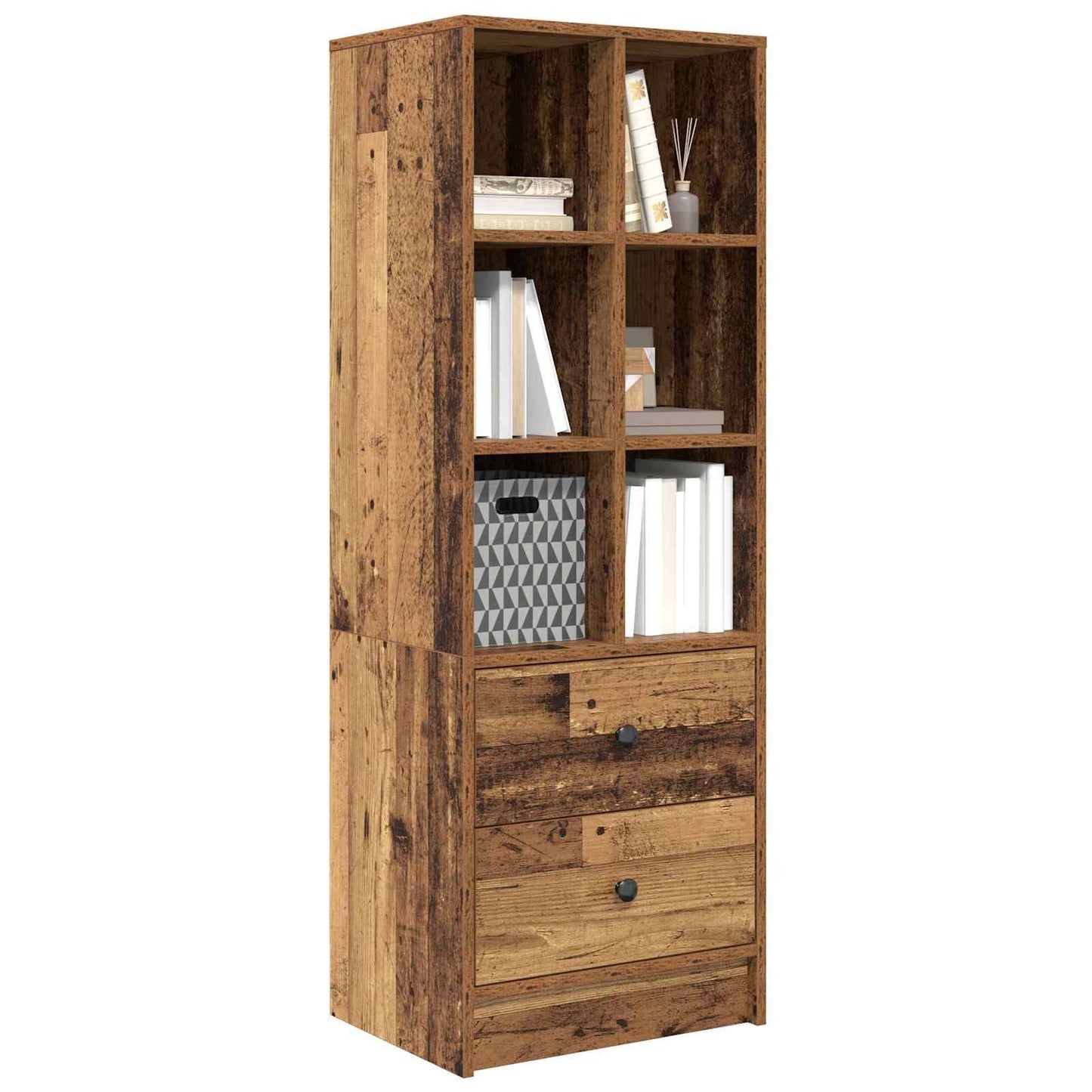 vidaXL Highboard με συρτάρι Παλιό ξύλο 45,5 x 34 x 127 εκ