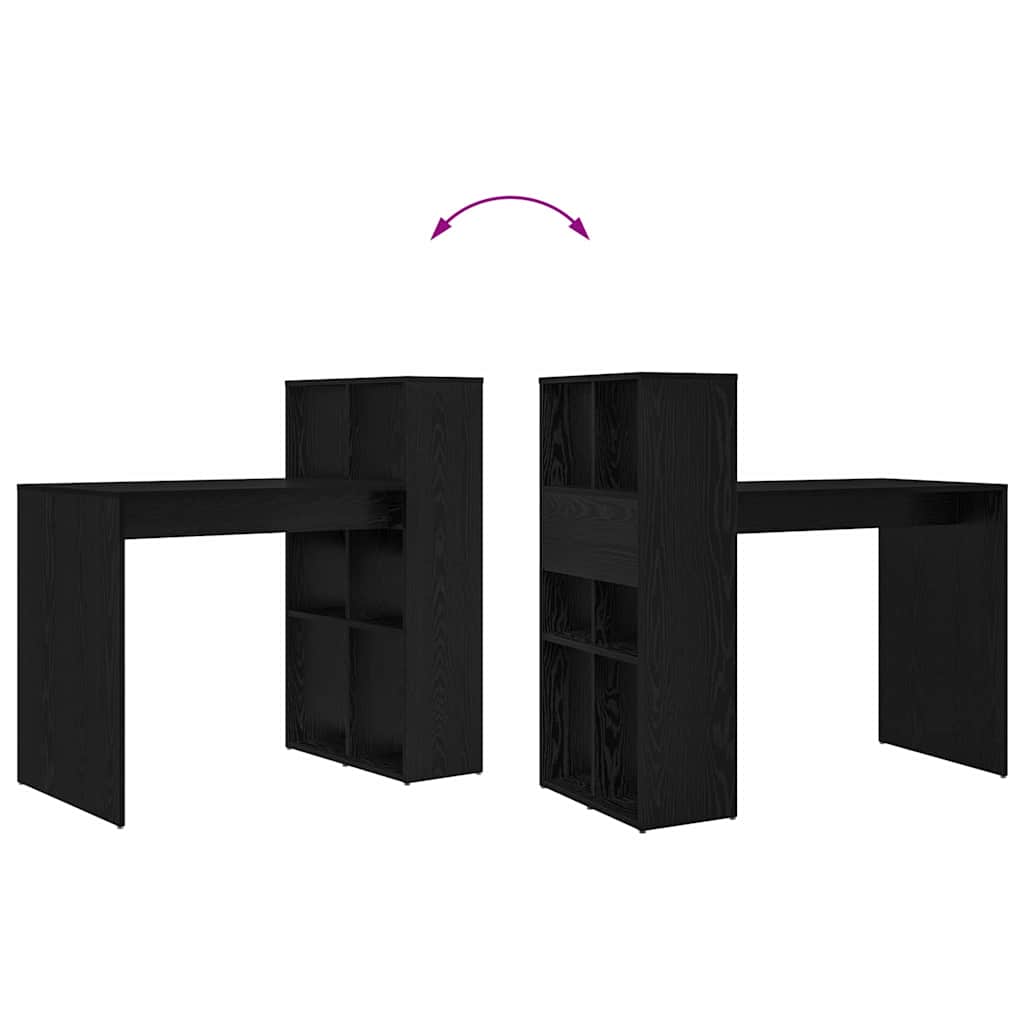 vidaXL Γραφείο Μαύρη δρυς 108 x 55 x 103.5 εκ Επεξεργασμένο ξύλο