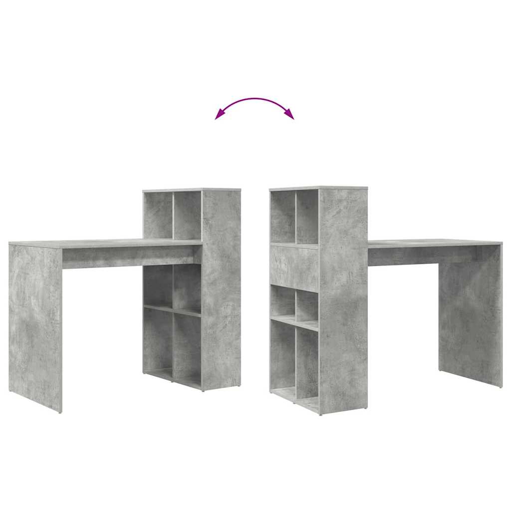 vidaXL Γραφείο Σκυρόδεμα Γκρι 108 x 55 x 103.5 εκ Επεξεργασμένο ξύλο