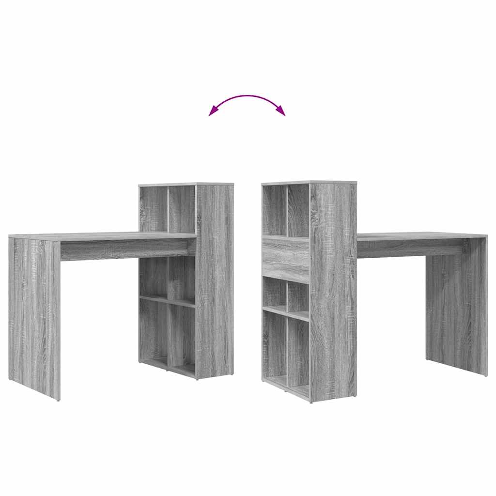 vidaXL Γραφείο Γκρίζο Σονομα 108 x 55 x 103.5 εκ Επεξεργασμένο ξύλο