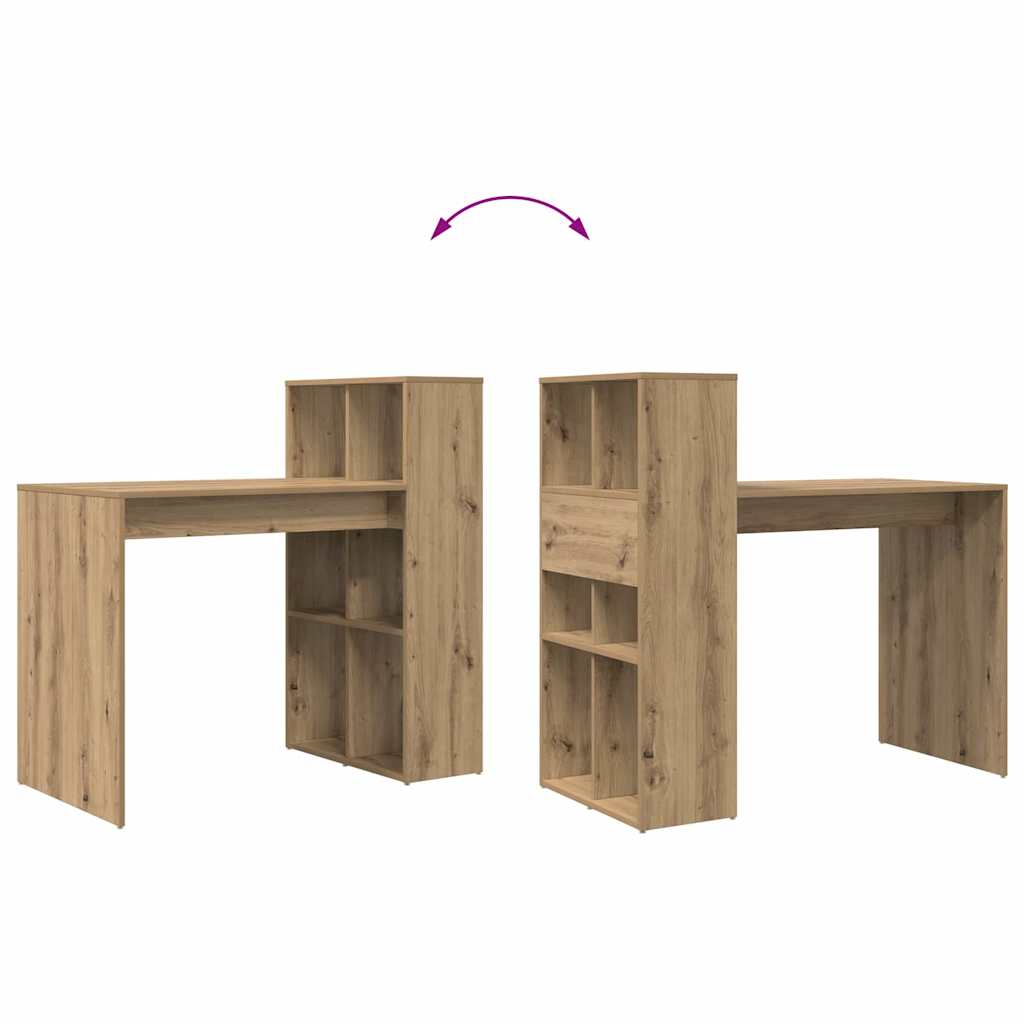 vidaXL Γραφείο Artisan Oak 108 x 55 x 103.5 εκ Επεξεργασμένο ξύλο