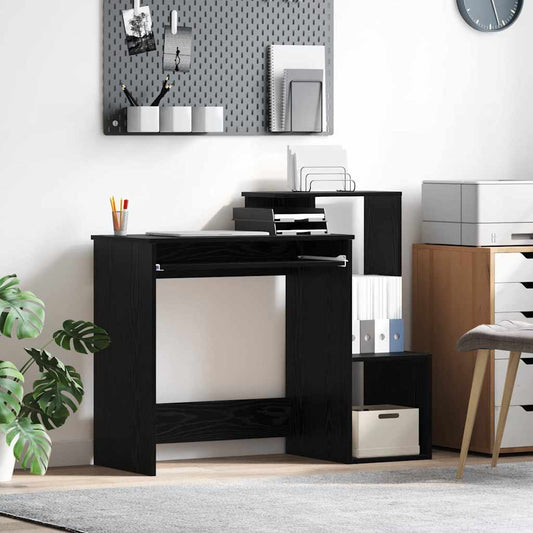 vidaXL Γραφείο Μαύρη Οξυά 106 x 40 x 88.5 εκ Επεξεργασμένο ξύλο