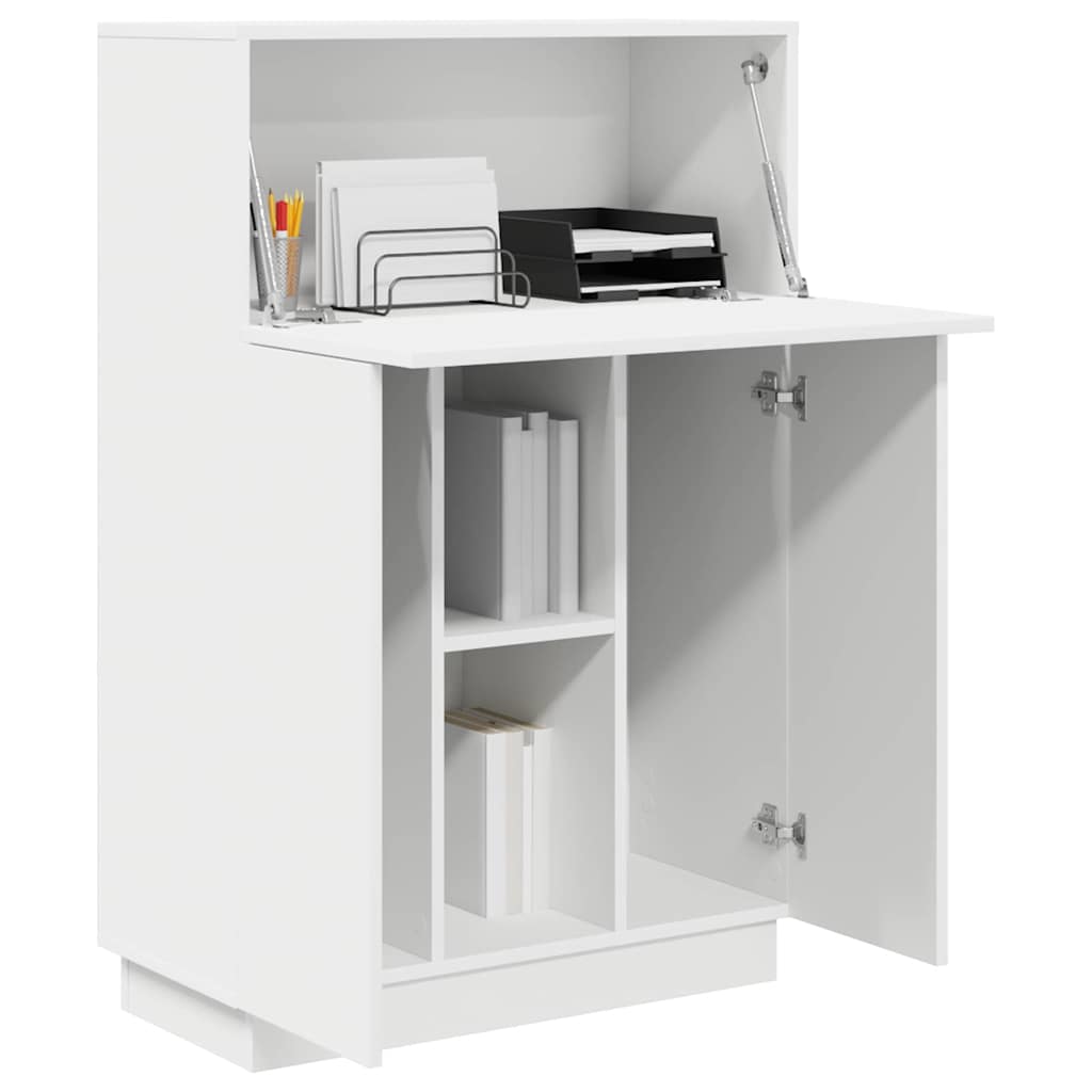 vidaXL Γραφείο με ράφι Λευκό 71.5 x 31.5 x 106.5 εκ Επεξεργασμένο ξύλο