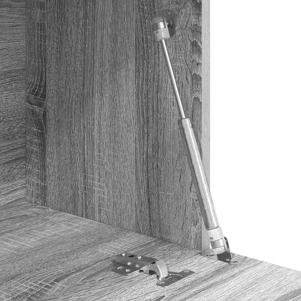 vidaXL Γραφείο με ράφι Γκρι 71.5 x 31.5 x 106.5 εκ Επεξεργασμένο ξύλο