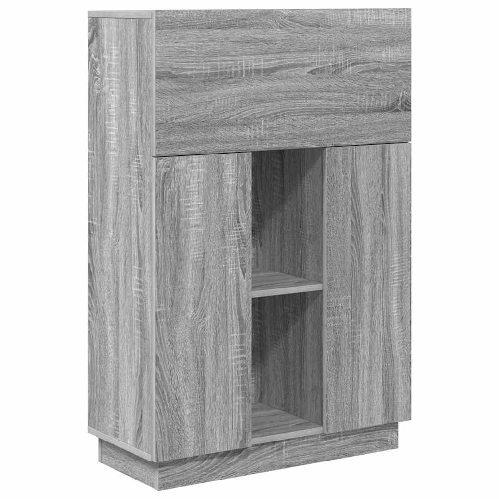 vidaXL Γραφείο με ράφι Γκρι 71.5 x 31.5 x 106.5 εκ Επεξεργασμένο ξύλο