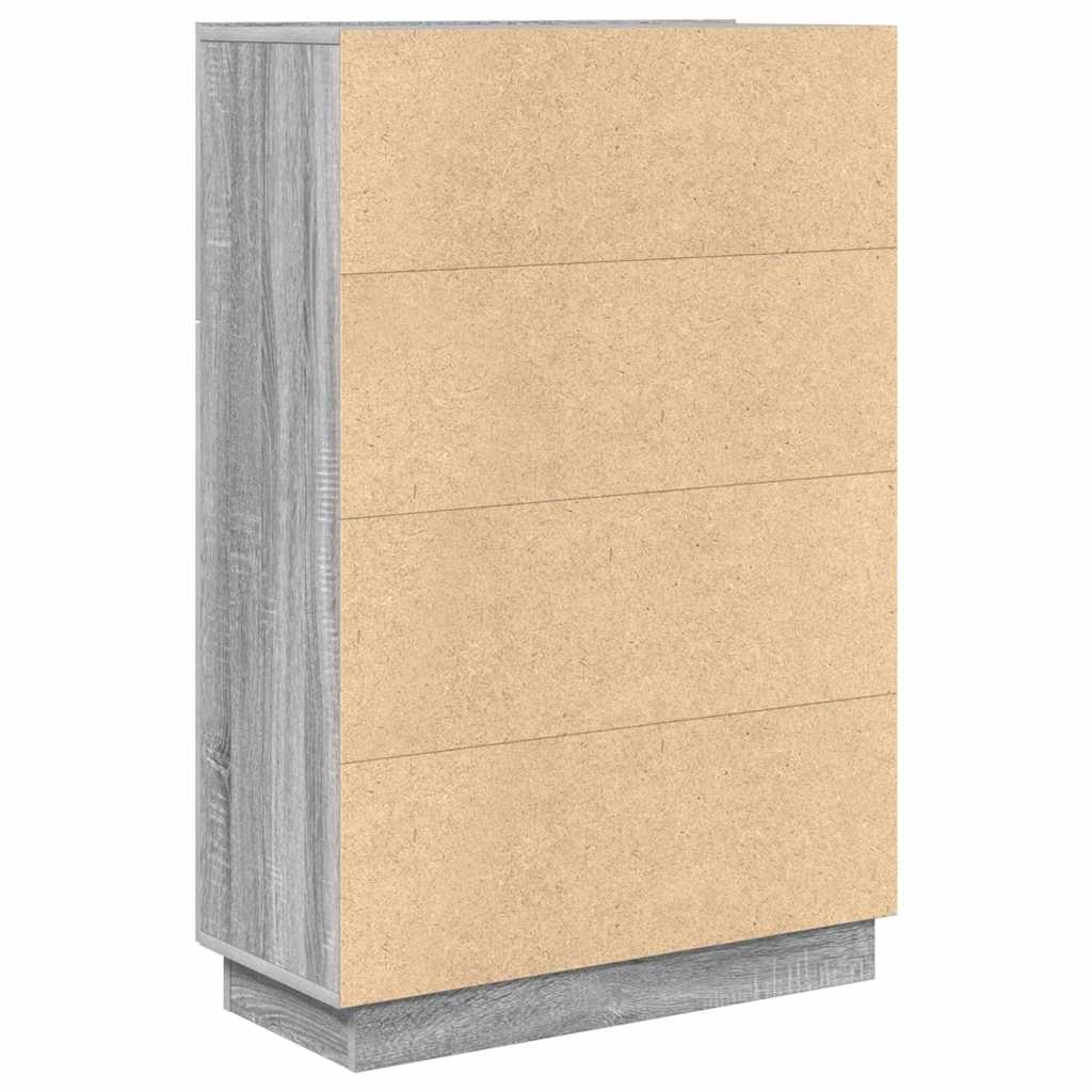 vidaXL Γραφείο με ράφι Γκρι 71.5 x 31.5 x 106.5 εκ Επεξεργασμένο ξύλο