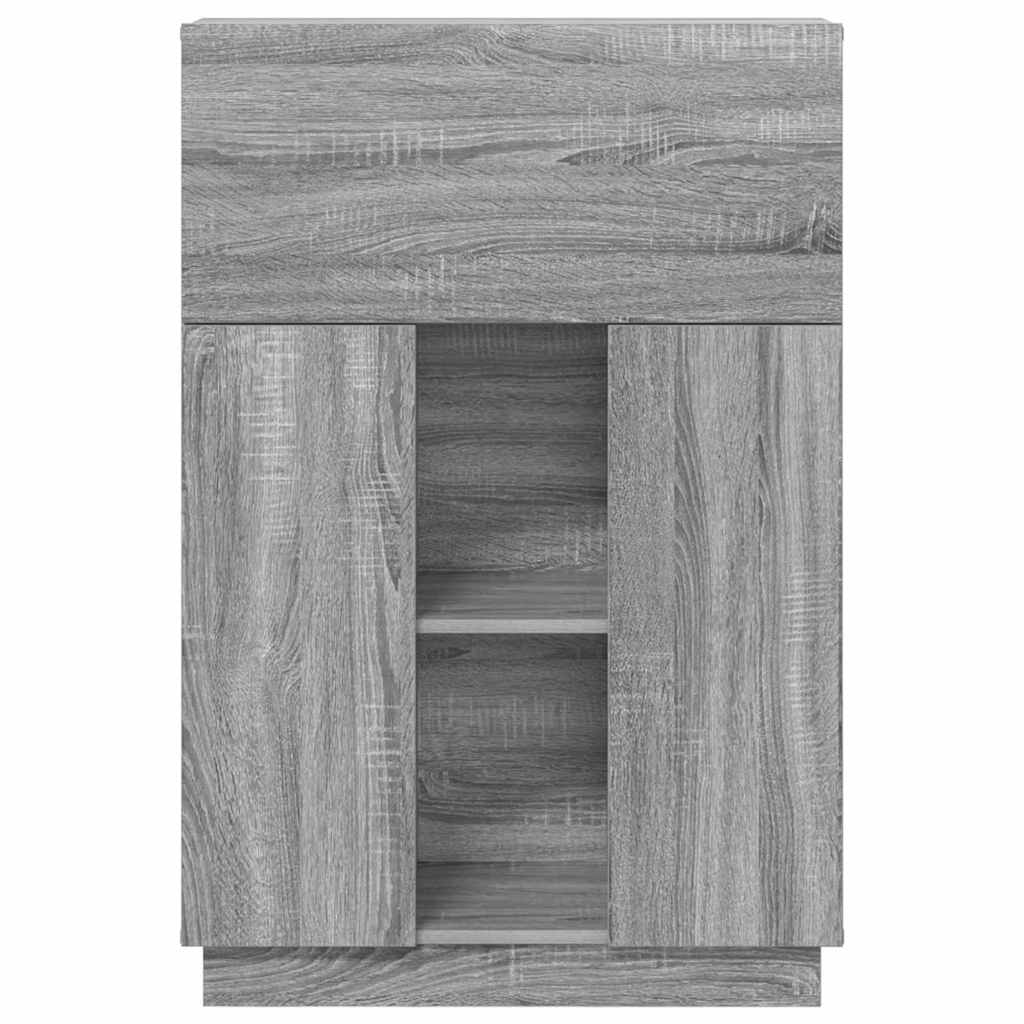 vidaXL Γραφείο με ράφι Γκρι 71.5 x 31.5 x 106.5 εκ Επεξεργασμένο ξύλο
