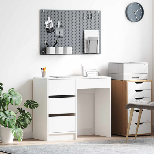vidaXL Γραφείο Λευκό Επεξεργασμένο Ξύλο 90 x 37.5 x 75 εκ