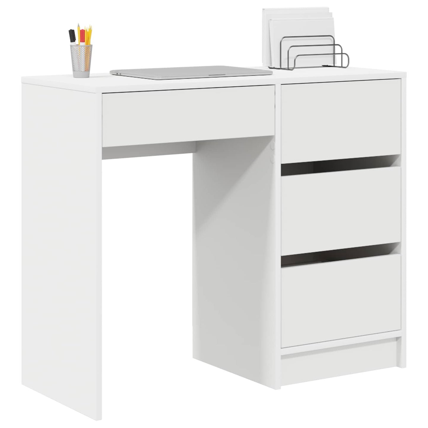 vidaXL Γραφείο Λευκό Επεξεργασμένο Ξύλο 90 x 37.5 x 75 εκ