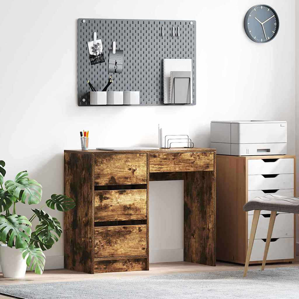 vidaXL Γραφείο Καπνιστό Δρύς 90 x 37.5 x 75 εκ Επεξεργασμένο ξύλο