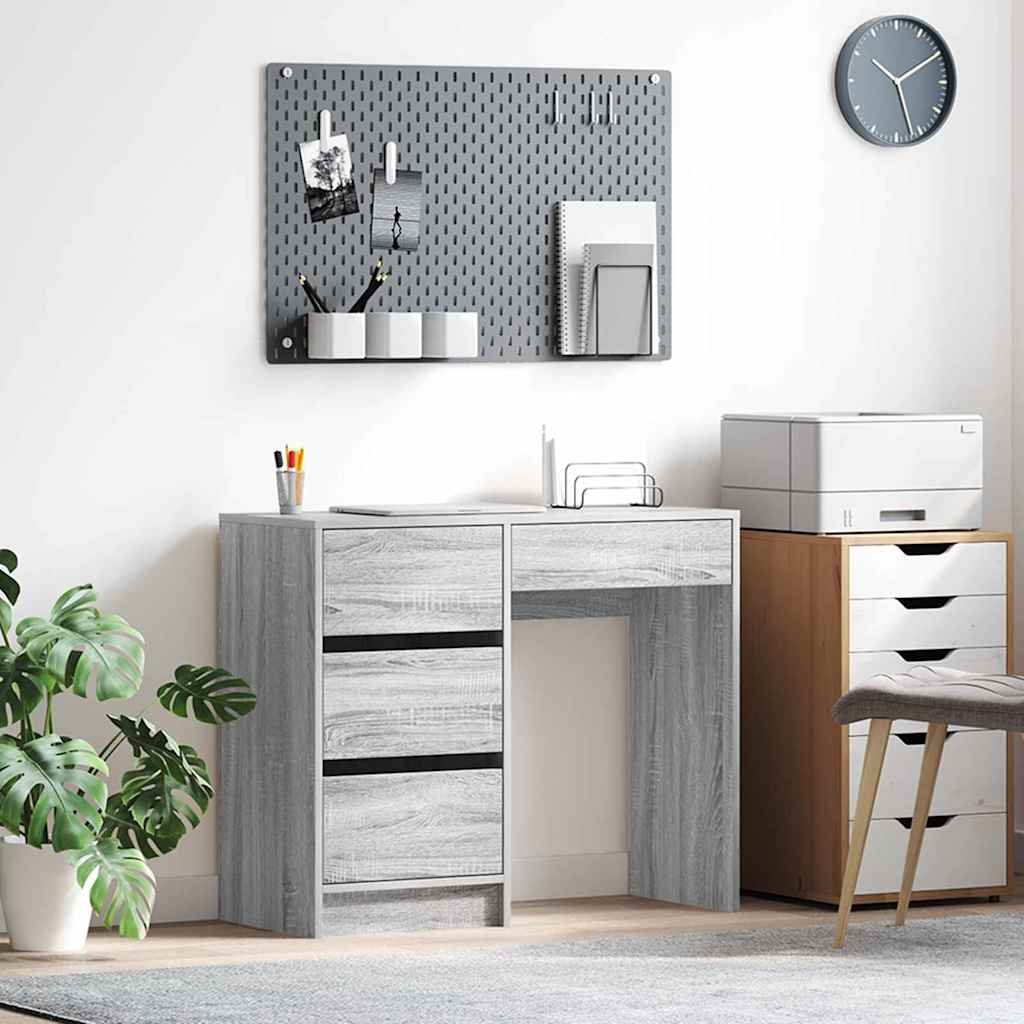 vidaXL Γραφείο Γκρίζο Σονομα 90 x 37.5 x 75 εκ Επεξεργασμένο ξύλο