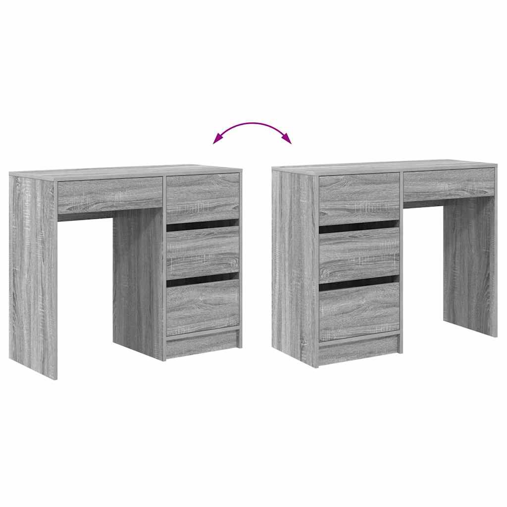 vidaXL Γραφείο Γκρίζο Σονομα 90 x 37.5 x 75 εκ Επεξεργασμένο ξύλο