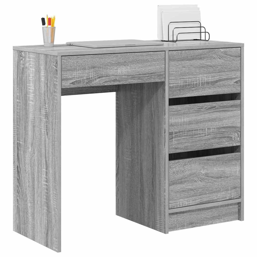 vidaXL Γραφείο Γκρίζο Σονομα 90 x 37.5 x 75 εκ Επεξεργασμένο ξύλο