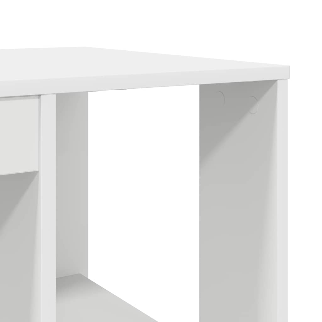 vidaXL Γραφείο με Αποθήκευση με ράφι Λευκό 130 x 50.5 x 75 εκ