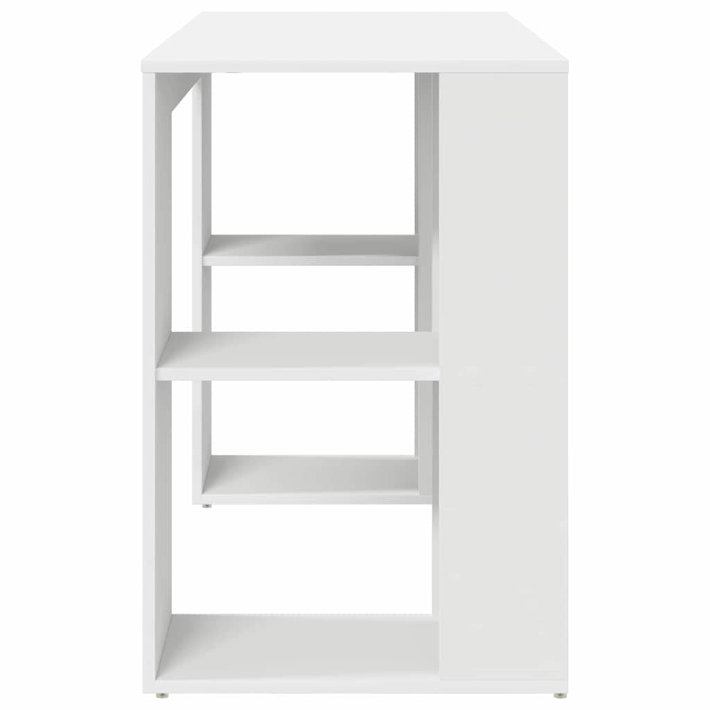 vidaXL Γραφείο με Αποθήκευση με ράφι Λευκό 130 x 50.5 x 75 εκ