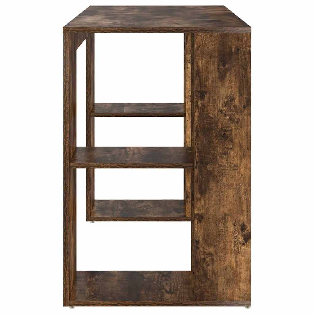 vidaXL Γραφείο με Αποθήκευση με ράφι Καπνιστή δρυς 130 x 50.5 x 75 εκ