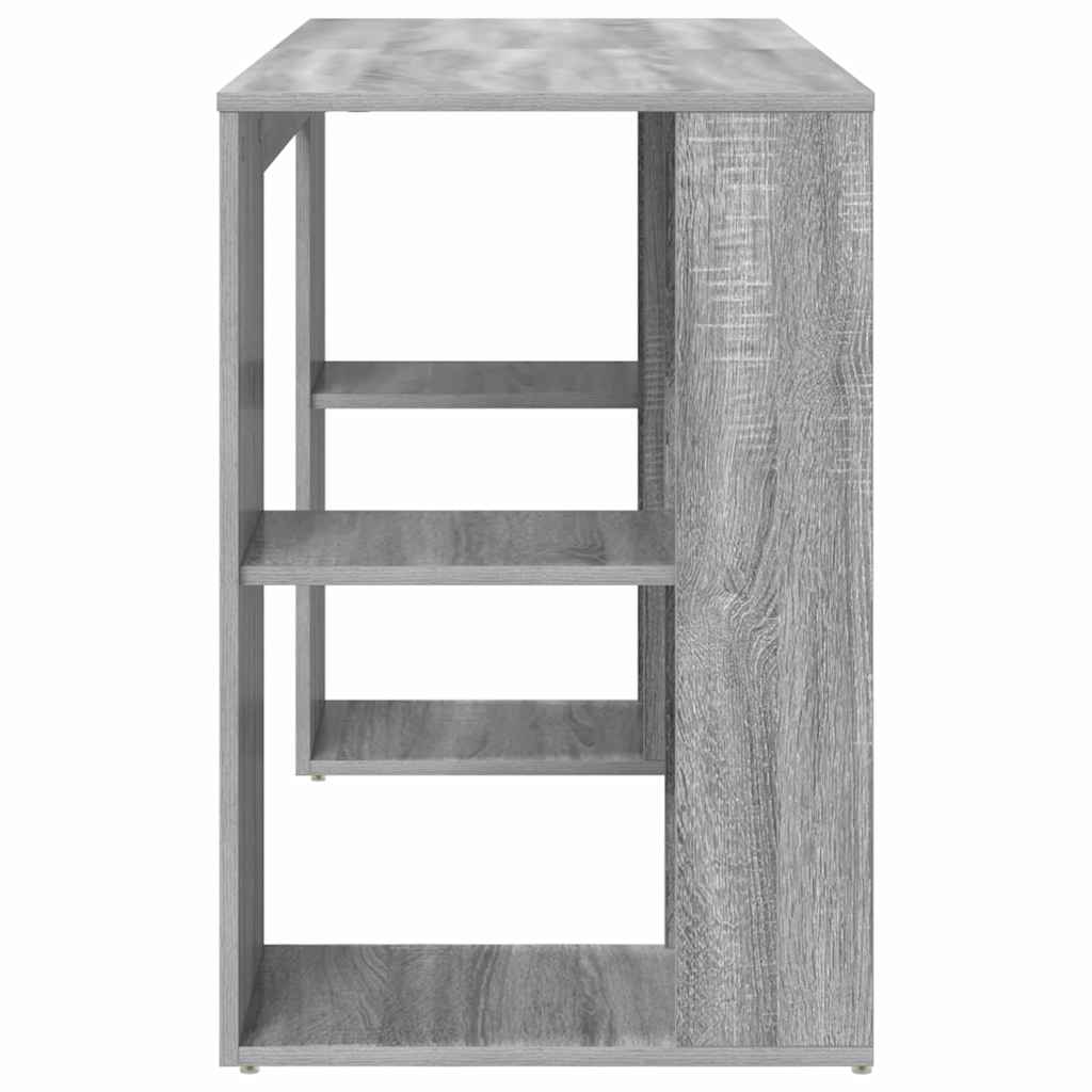 vidaXL Γραφείο με Αποθήκευση με ράφι Γκρίζο Σονομα 130 x 50.5 x 75 εκ