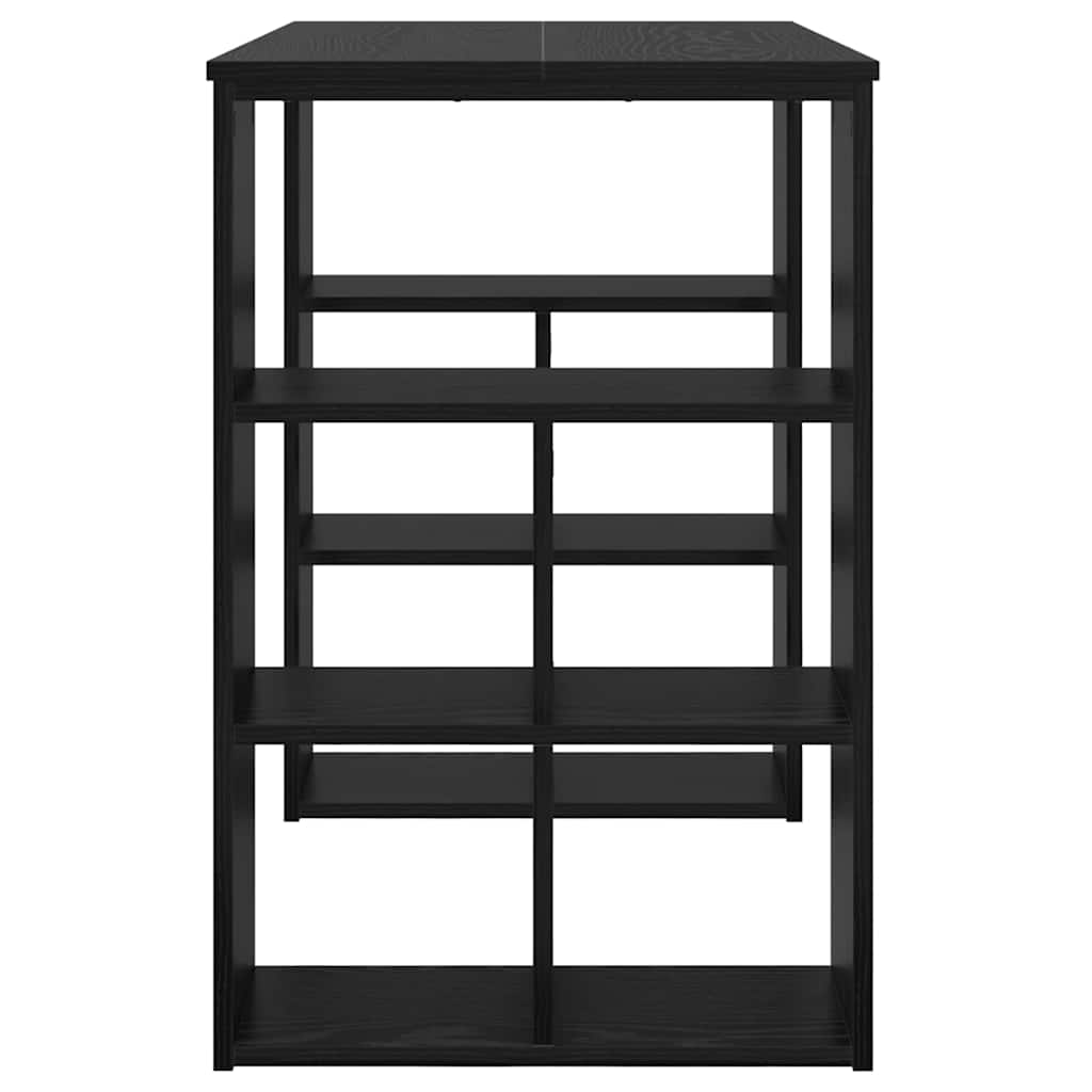 vidaXL Γραφείο με ράφι Μαύρη δρυς 90 x 50 x 75 εκ. Επεξεργασμένο ξύλο