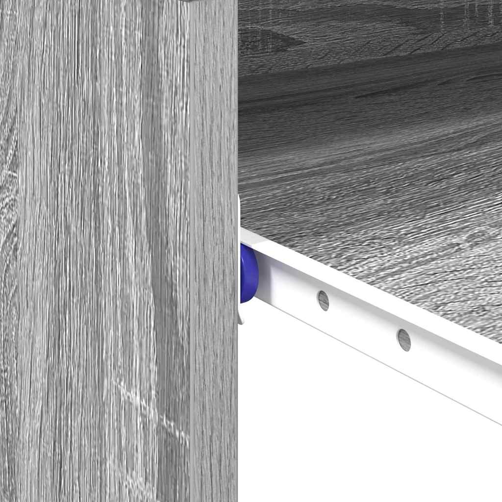 vidaXL Γραφείο με ράφι Γκρι 77,5 x 43 x 79 εκ Επεξεργασμένο ξύλο